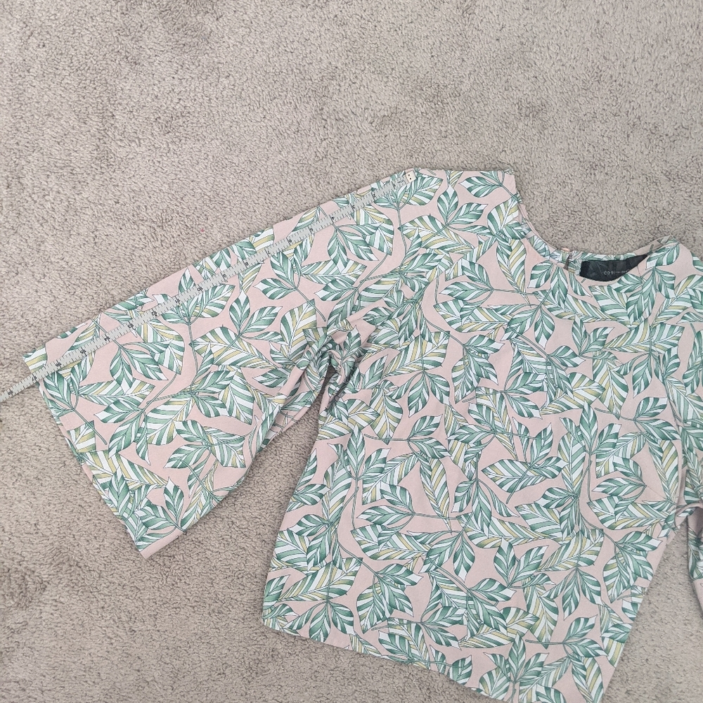 3/$30 CODEXMODE Nordstrom Pink Palm Leaf Blouse - Picture 7 of 7